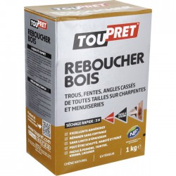 Enduit de rebouchage - Reboucher Bois Poudre - Trous et fentes - 1 Kg - TOUPRET - Réparation et rénovation du bois - BR-565429