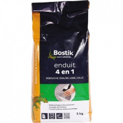 Enduit en poudre 4 en 1 - Rebouche / lisse / égalise et colle - 5 Kg - BOSTIK - Enduit universel / Multi-usages - BR-604436