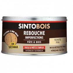 Pâte à  bois pour reboucher imperfections et fissures - Teinte Pin - 250 Grs - SINTO - Réparation et rénovation du bois - BR-...