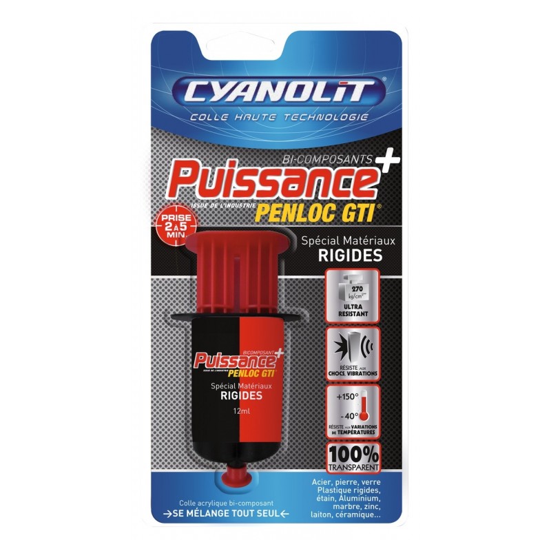 Colle acrylique bi-composants - Puissance + - Seringue 12 ml - CYANOLIT - Colle - BR-816612