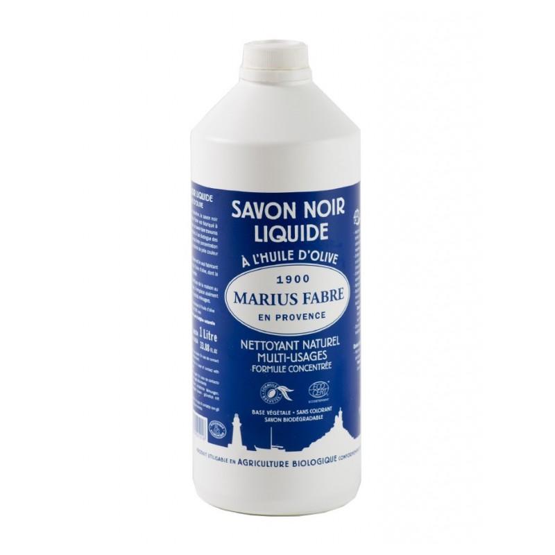 Savon Noir liquide - Huile d'olive - Nettoyant naturel - 1 L - MARIUS FABRE - Produits multi-usages - DE-197681