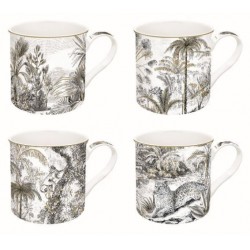 Coffret de 4 mugs - Rétro jungle - EASY LIFE - Tasse / Mug - DE-534249