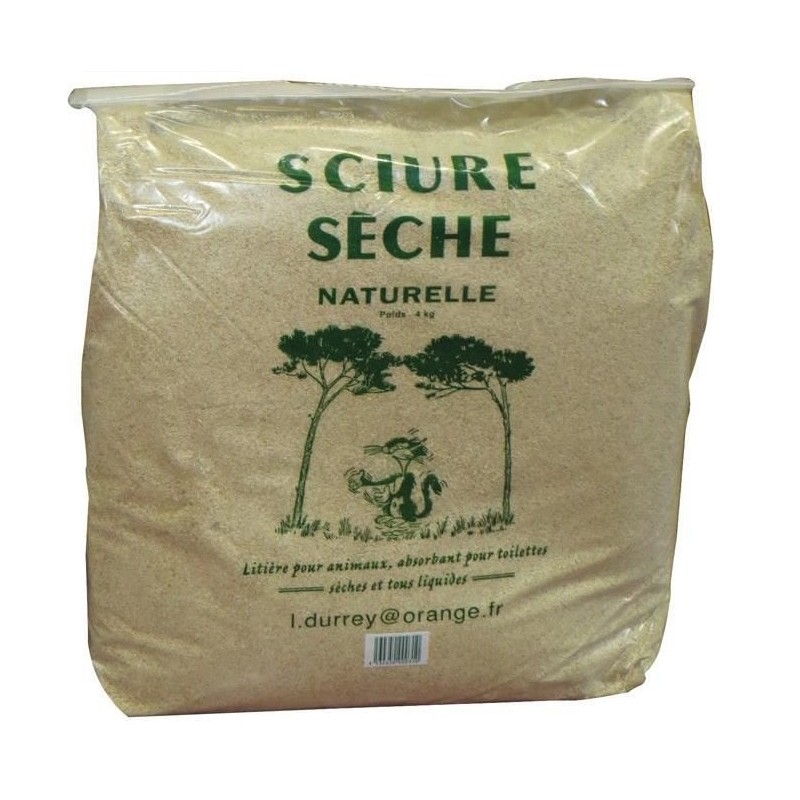 Sciure sèche naturelle - 4 Kg - LAURENT DURREY - Chats - DE-759001