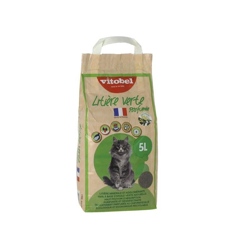 Litière minérale agglomérante - Parfum Chèvrefeuille - 5 L - VITOBEL - Chats - DE-793612