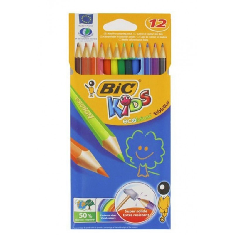 Crayons de couleur - Kids Evolution - 12 - BIC - Enfants / Protection enfants - DE-304824