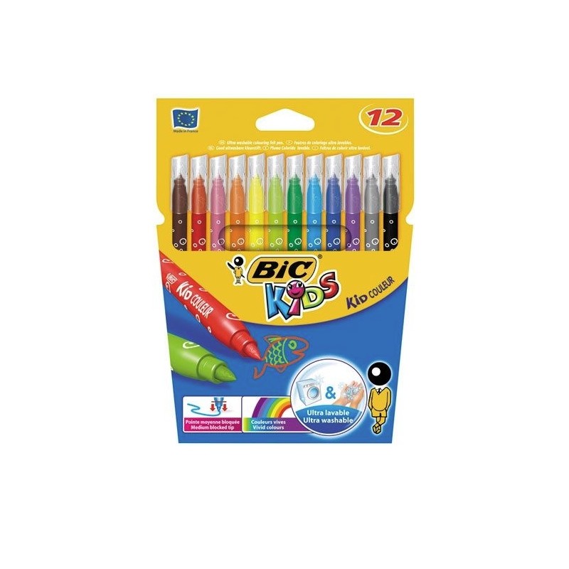 Feutres à dessin - Kids - 12 - BIC - Enfants / Protection enfants - DE-304840