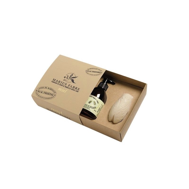 Coffret savon Cigale et savon liquide - Lavande - MARIUS FABRE - Bain, savons et soins du corps - DE-560202