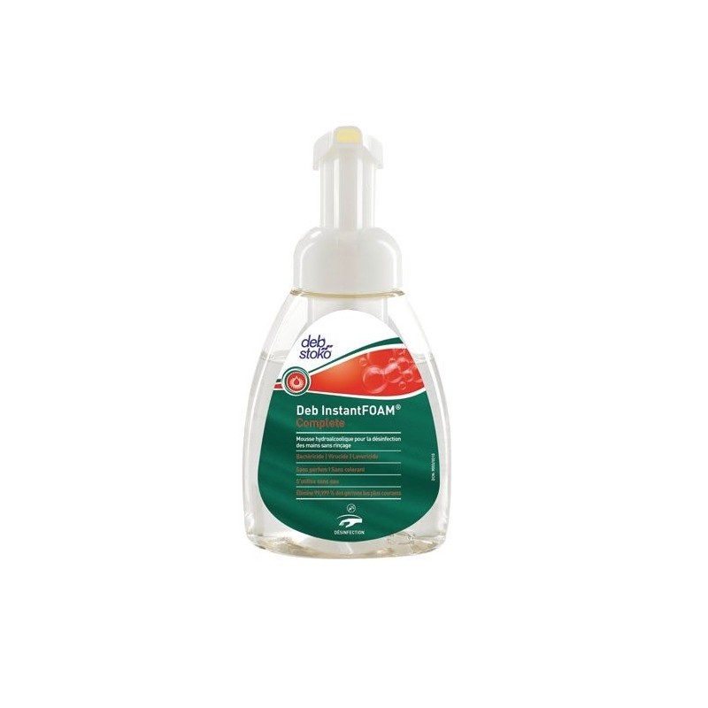 Solution moussante hydroalcoolique pour les mains - 250 ml - InstantFOAM -DEB STOKO - Hygiène des mains - DE-543000