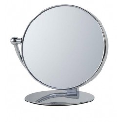 Miroir grossissant sur pied - Double face - Chromé - PRADEL - Accessoires salle de bain - DE-351064