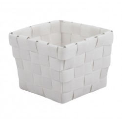 Panier de rangement - Tressé - Blanc - 10 x 7.5 x 10 cm - MSV - Accessoires salle de bain - DE-518564