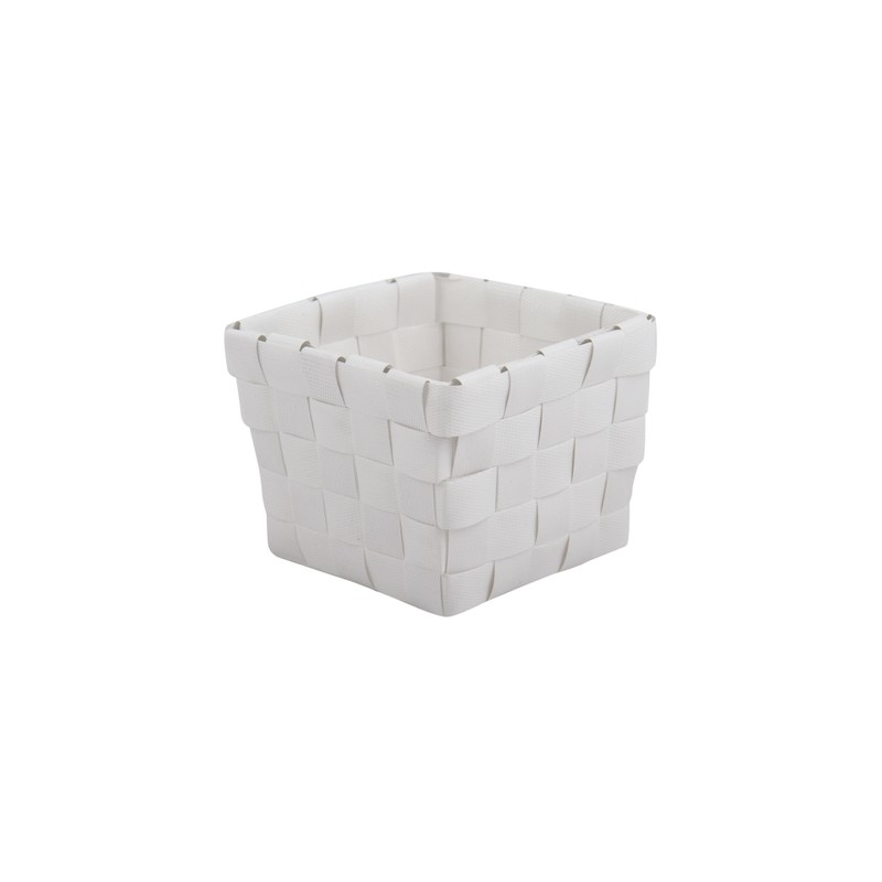 Panier de rangement - Tressé - Blanc - 10 x 7.5 x 10 cm - MSV - Accessoires salle de bain - DE-518564