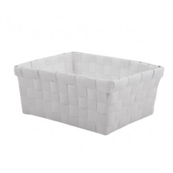 Panier de rangement - Tressé - Blanc - 19 x 8 x 14 cm - MSV - Accessoires salle de bain - DE-519463