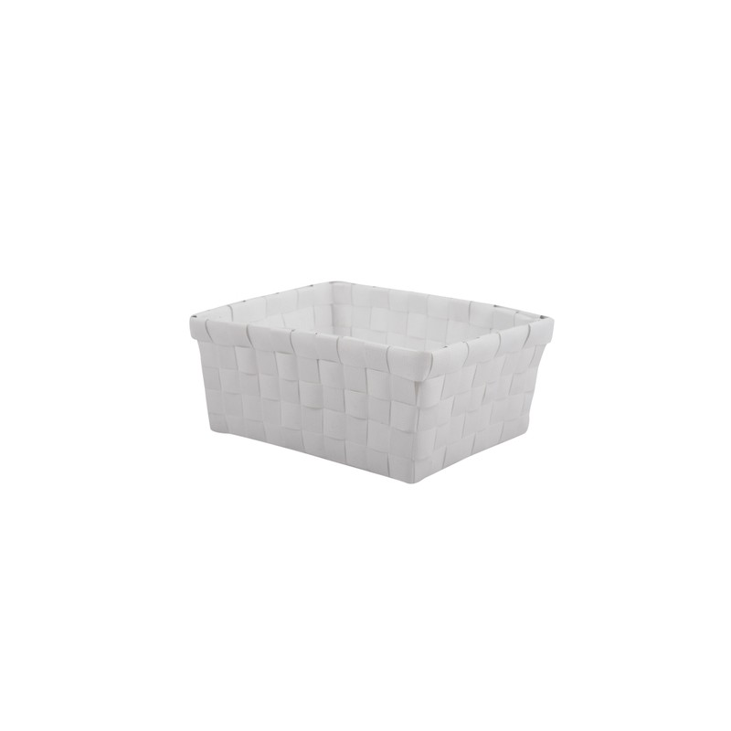 Panier de rangement - Tressé - Blanc - 19 x 8 x 14 cm - MSV - Accessoires salle de bain - DE-519463