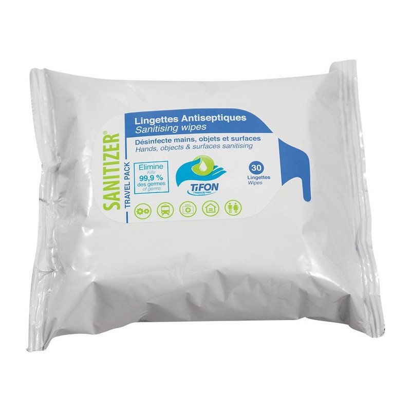 Lingettes antiseptiques - Sanitizer - 30 unités - MP HYGIENE - Hygiène de la maison - SI-235128