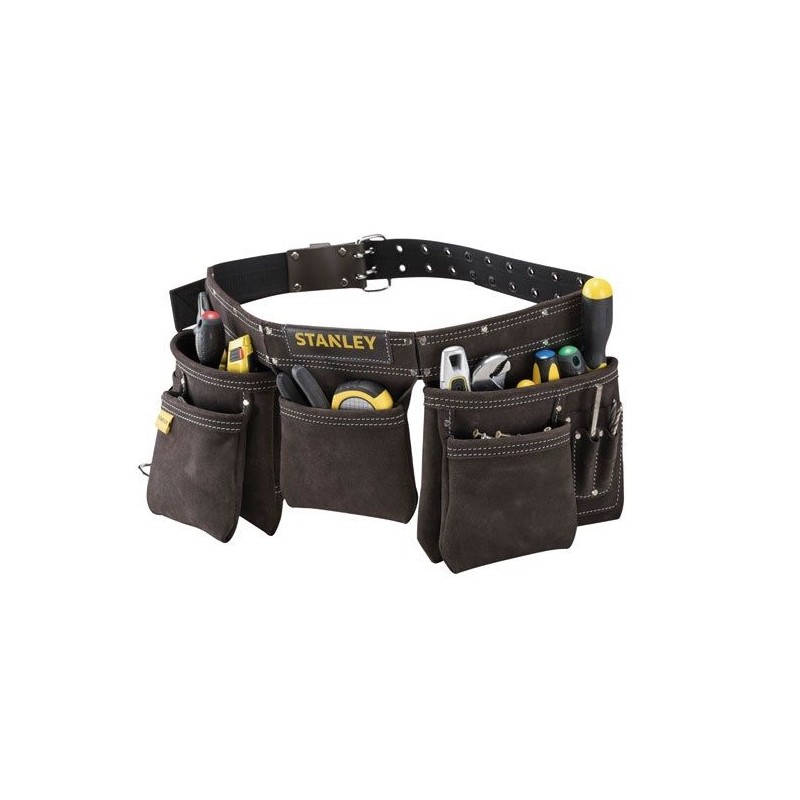 Ceinture porte outils - Cuir - Marron - STANLEY - Boîte à outils / Rangement - DE-292350