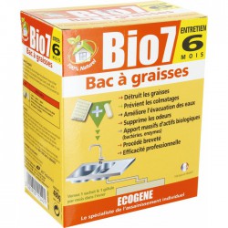 Décolmatant Graisses - 6 x 480 gr - Bio 7 - ECOGENE - Canalisations / fosses - BR-392529