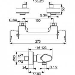 Mitigeur douche thermostatique - Thermo-Nova - SIDER - Robinets / Mitigeurs - SI-286053