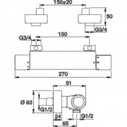 Mitigeur thermostatique pour douche "Thermo-Confort" - SIDER - Robinets / Mitigeurs - SI-384199