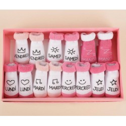 Coffret bébé - 7 paires de chaussettes - Blanc / Rose - LE STUDIO - Enfants / Protection enfants - DE-503749