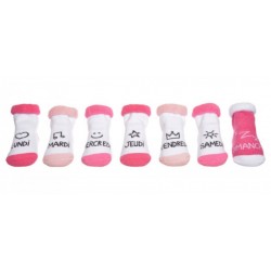 Coffret bébé - 7 paires de chaussettes - Blanc / Rose - LE STUDIO - Enfants / Protection enfants - DE-503749