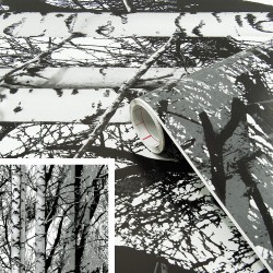 Adhésif - Forêt en Noir et Blanc - 67.5 cm x 2 m - D C FIX - Adhésifs décoratifs - DE-377796