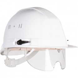 Casque de chantier - Lunettes intégrées - Blanc - EARLINE - Protection de la tête - SI-128045