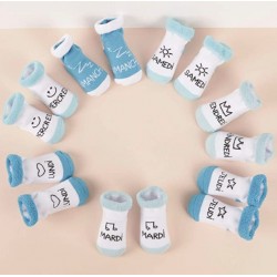 Coffret bébé - 7 paires de chaussettes - Blanc / Bleu - LE STUDIO - Enfants / Protection enfants - DE-503757