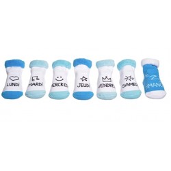 Coffret bébé - 7 paires de chaussettes - Blanc / Bleu - LE STUDIO - Enfants / Protection enfants - DE-503757