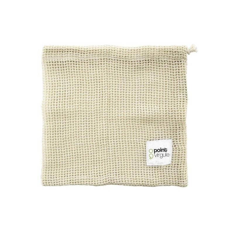 Sac à fruits / légumes - Coton - Blanc cassé - 25 X 20 cm - POINT VIRGULE - Rangement et nettoyage - DE-528605