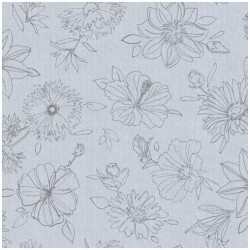 Nappe - Ovale - Toile cirée - Palmas - Gris - 150 x 250 cm - D C TABLE - Nappe - DE-491514