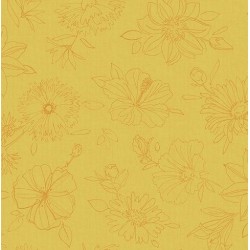 Nappe - Ovale - Toile cirée - Palmas - Jaune - 150 x 250 cm - D C TABLE - Nappe - DE-491530