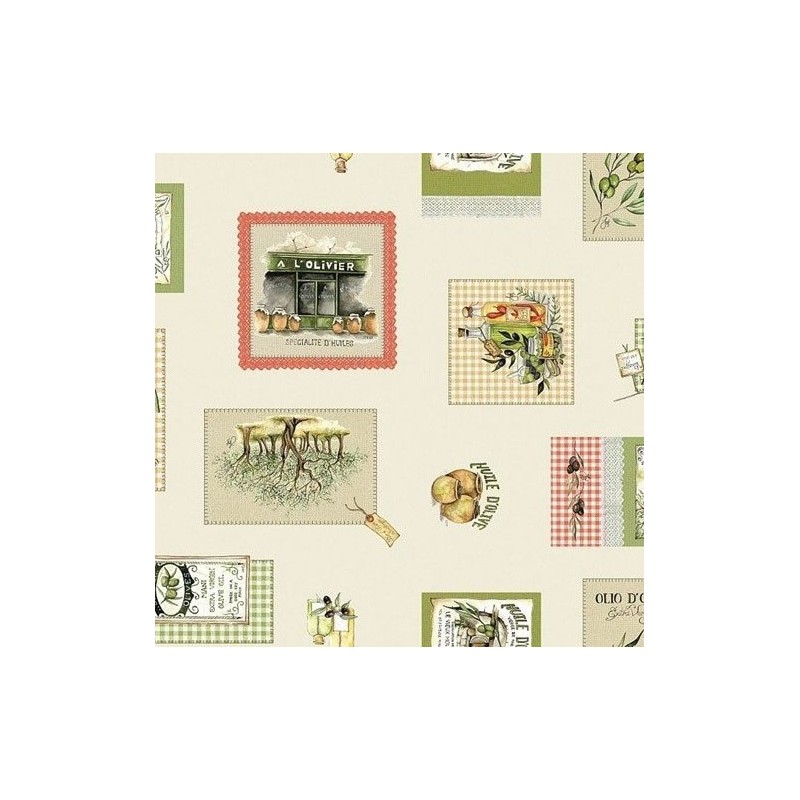 Nappe - Ovale - Toile cirée - Olivia - 150 x 250 cm - D C TABLE - Nappe - DE-491506