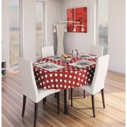 Nappe - Ovale - Toile cirée - Venita - Rouge - 150 x 250 cm - D C TABLE - Nappe - DE-491563