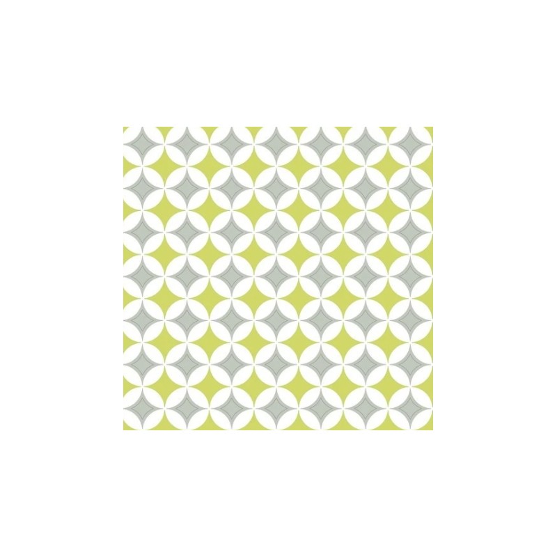 Nappe - Rectangle - Toile cirée - Amera - Gris / Jaune - 150 x 220 cm - D C TABLE - Nappe - DE-491662