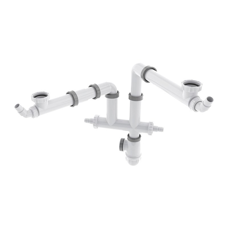 Tubulure de raccordement - Connectic pour évier 2 cuves - 40 mm - VALENTIN - Siphons pour évier de cuisine - SI-635005