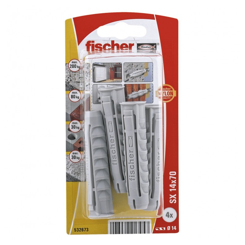 Cheville à  expansion SX 14 x 70 K - Lot de 4 - FISCHER - Chevilles - BR-542028