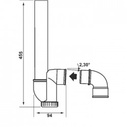 Siphon de machine à  laver - Gain de place - 40 mm - NICOLL - Siphons pour machine à laver - SI-403728