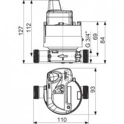 Compteur communiquant divisionnaire - Eau chaude - Narval + - ITRON - Compteurs d'eau et accessoires - SI-410226