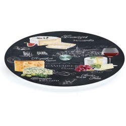 Plateau à fromages tournant - Verre Noir - 32 cm - EASY LIFE - Assiette / plat / plateau / coupelle - DE-506346