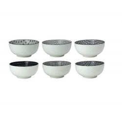 Set de 6 bols à salade - Blanc / Noir - Komae - ARD'TIME - Bol - DE-332064