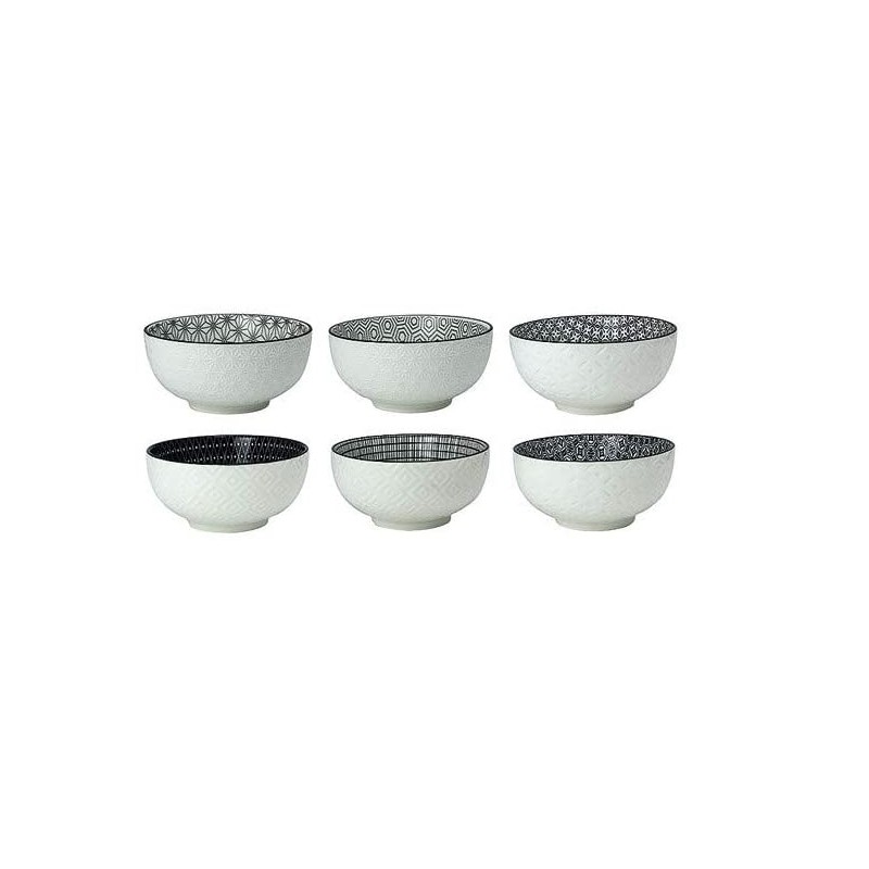 Set de 6 bols à salade - Blanc / Noir - Komae - ARD'TIME - Bol - DE-332064