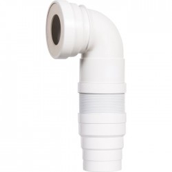 Pipe WC coudée articulée et extensible - - SIAMP - Raccordement WC - SI-902305