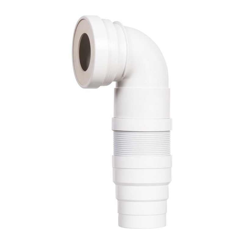 Pipe WC coudée articulée et extensible - - SIAMP - Raccordement WC - SI-902305