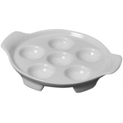 Assiette à escargots x 6 - Porcelaine - Blanc - GIRARD - Assiette / plat / plateau / coupelle - DE-643148