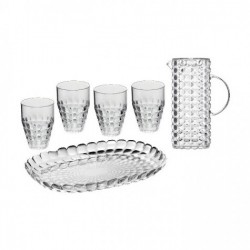 Set de 6 pièces - Tiffany - Plateau / verres / carafe - Transparent - GUZZINI - Assiette / plat / plateau / coupelle - DE-484402