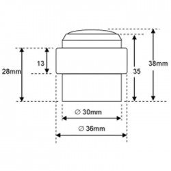 Butée de porte cylindrique - 36 mm - CIVIC INDUSTRIE - Butée et arrêt de porte - SI-331195