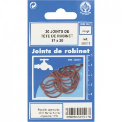 Joint en fibre pour tête de robinet - ⌀17 x 20 mm - Lot de 20 - GRIPP - Joint fibre de tête de robinet - BR-547956