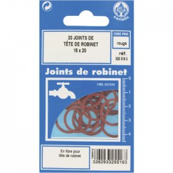 Joint en fibre pour tête de robinet - ⌀16 x 20 mm - Lot de 20 - GRIPP - Joint fibre de tête de robinet - BR-547948