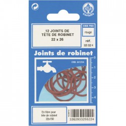 Joint en fibre pour tête de robinet - ⌀22 x 26 mm - Lot de 12 - GRIPP - Joint fibre de tête de robinet - BR-548006