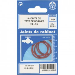 Joint en fibre pour tête de robinet - ⌀25 x 29 mm - Lot de 9 - GRIPP - Joint fibre de tête de robinet - BR-790273